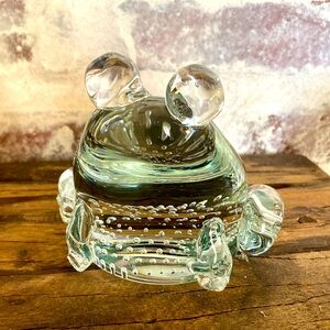 Vintage Bubble Glass Handblown Frog